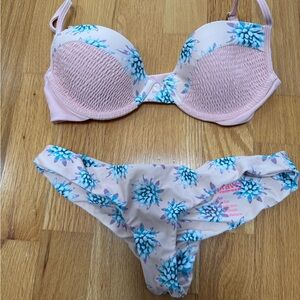 Tori Praver Pink Floral Bikini NWOT